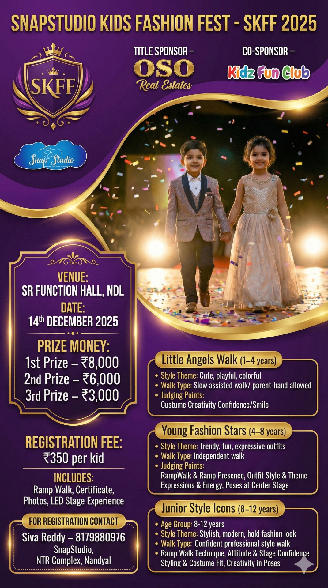 SnapStudio Kids Fashion Fest 2025 — Title Sponsor OSO Real Estates
